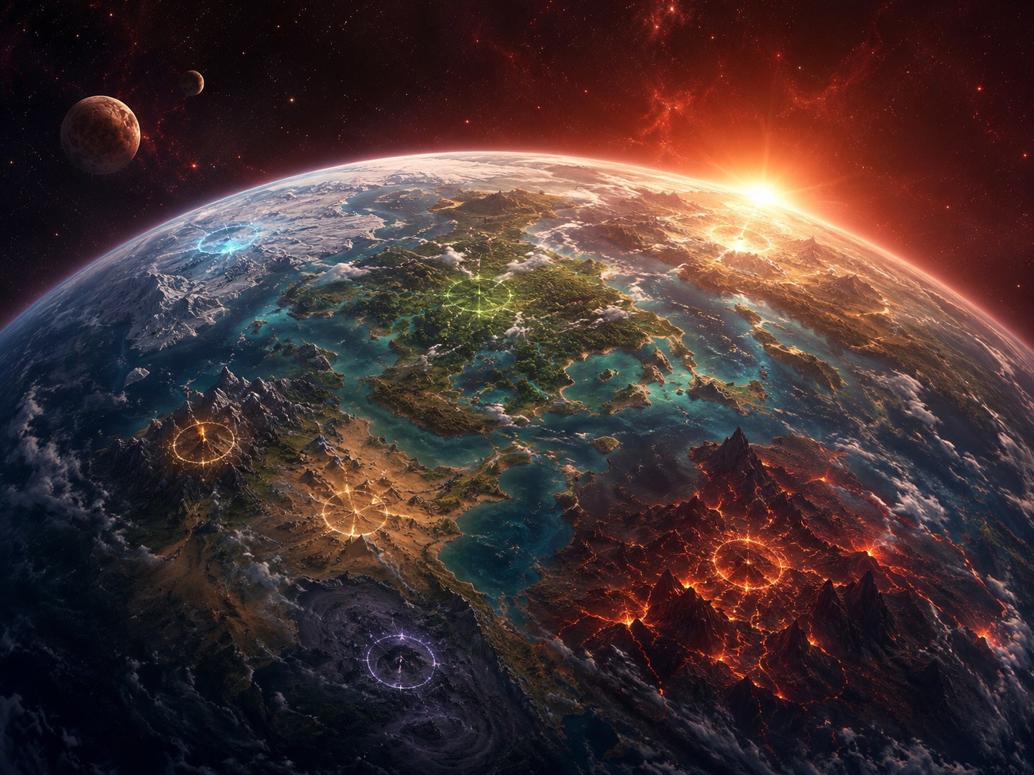 Elunar — the world of the Nine Realms, seen from orbit